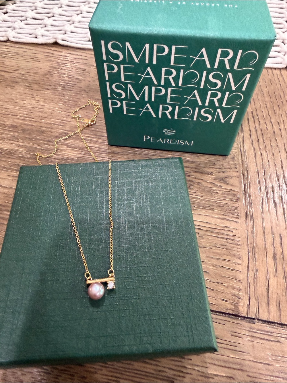 Freshwater Purple Pearl with CZ Accent Bar Necklace 16”- 18” Gold Plated